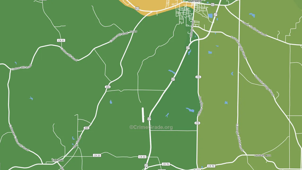 Coleman, GA Map of Drug-Related Crime Rates