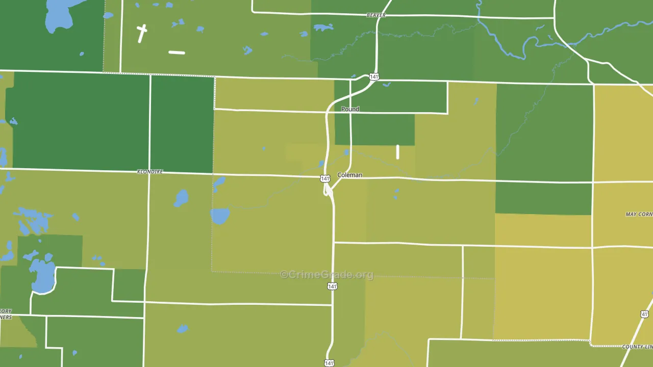 Coleman, WI Map of Drug-Related Crime Rates