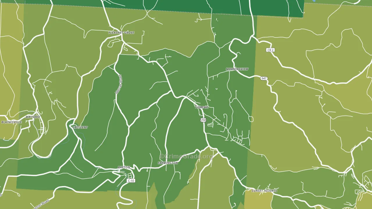 Colerain, OH Map of Drug-Related Crime Rates