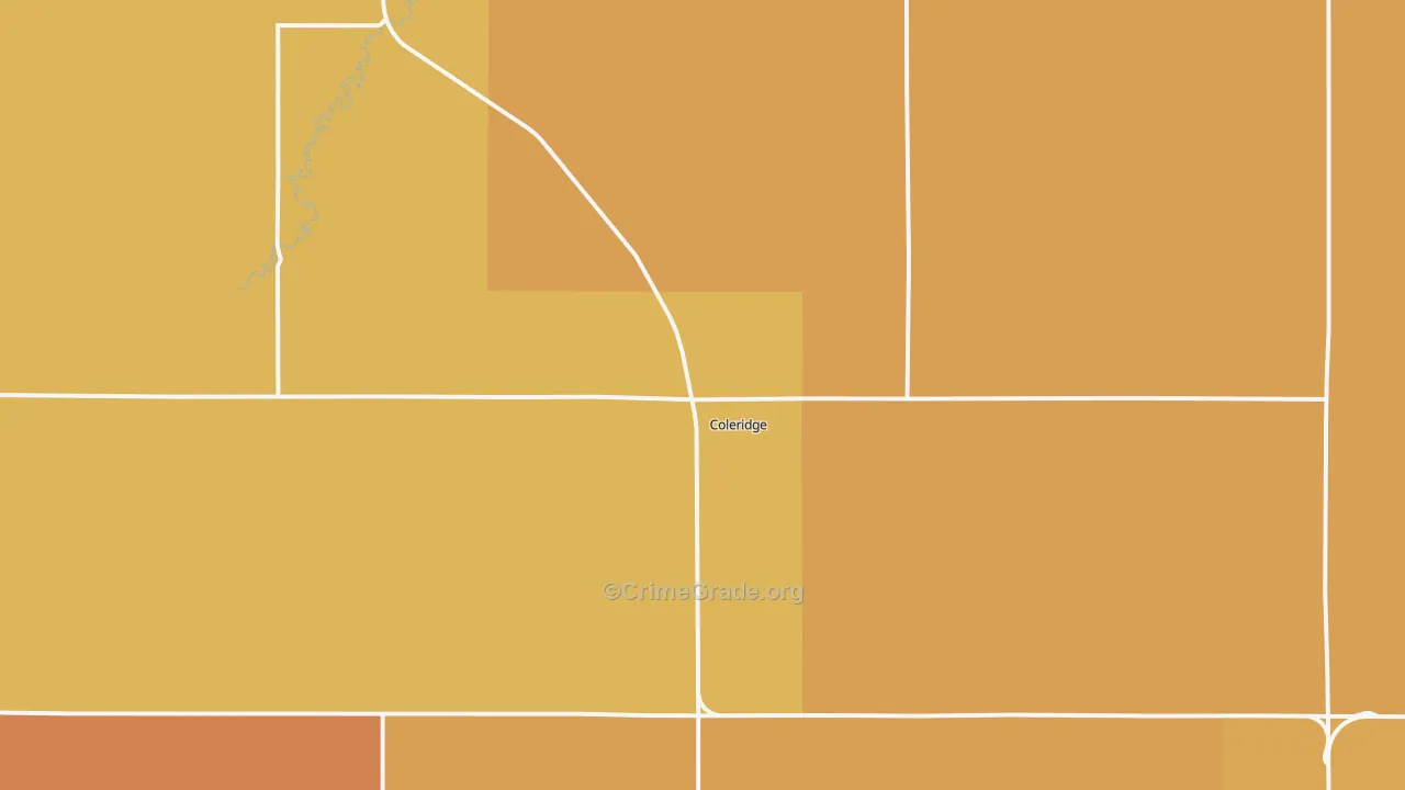 Coleridge, NE Map of Drug-Related Crime Rates