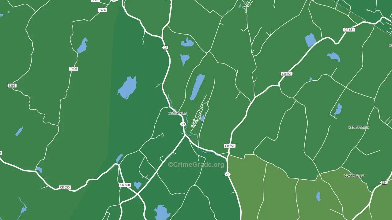 Colesville, NJ Map of Drug-Related Crime Rates