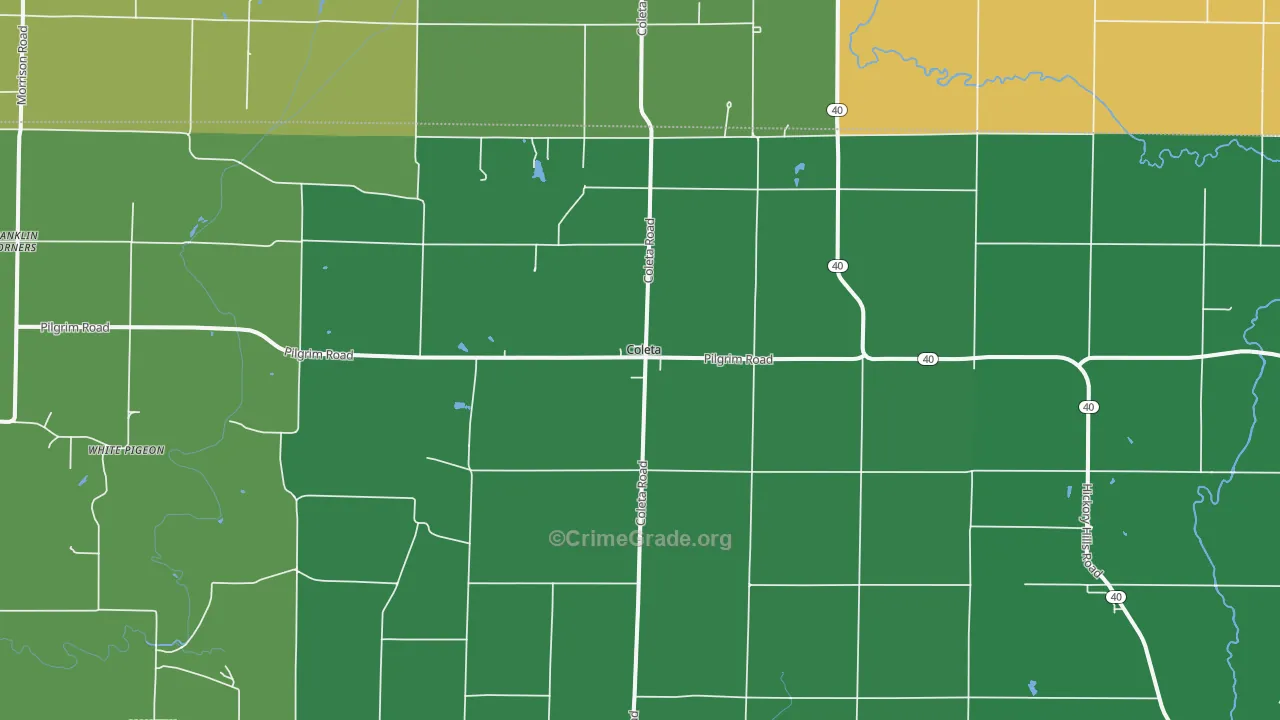 Coleta, IL Map of Drug-Related Crime Rates