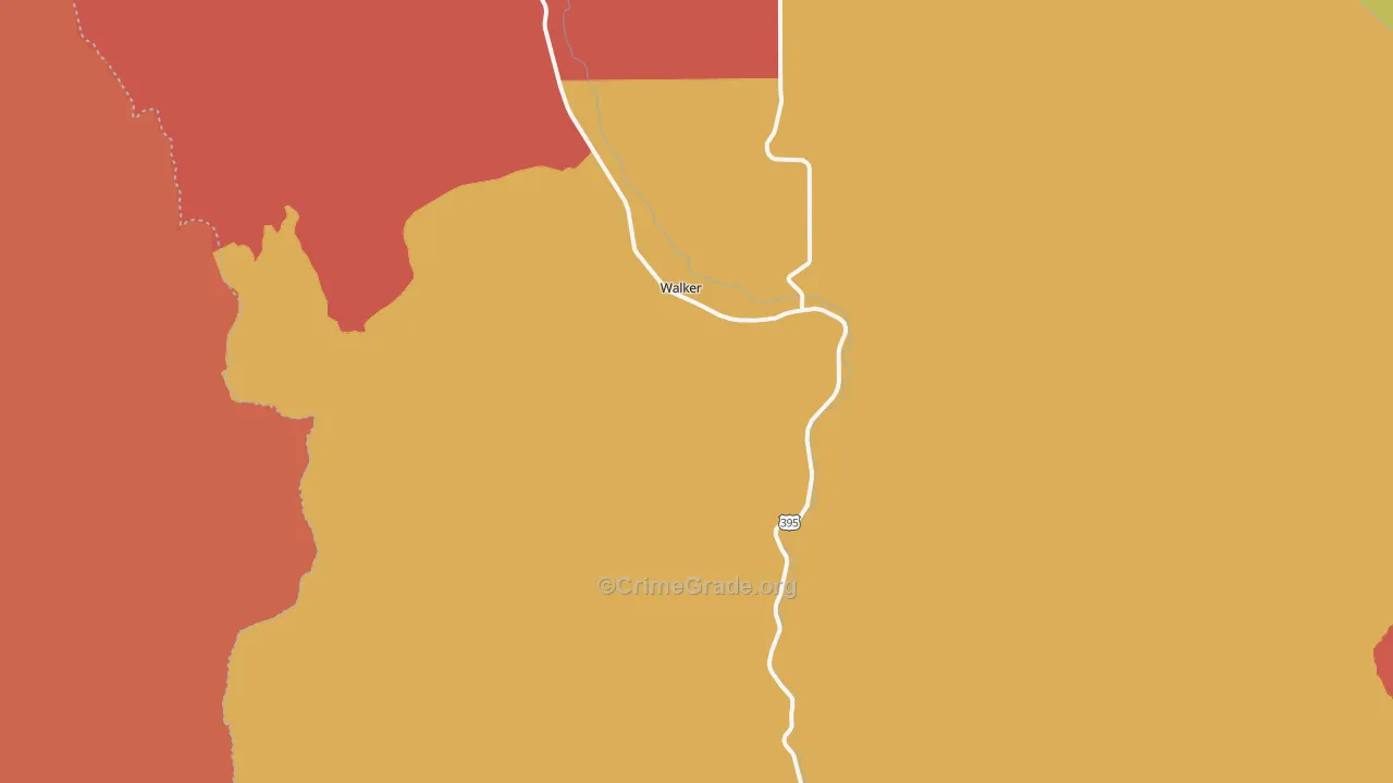 Coleville, CA Map of Drug-Related Crime Rates