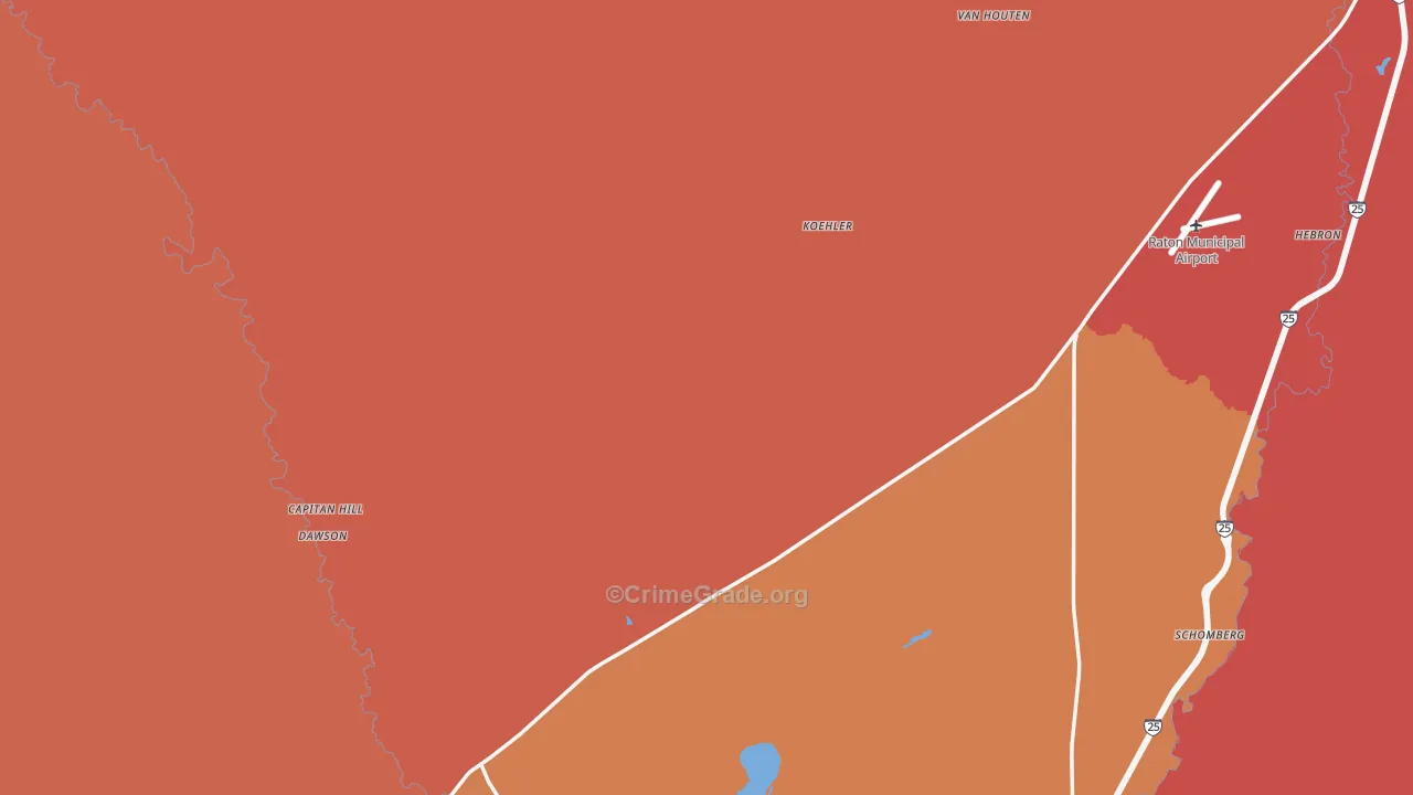 Colfax County, NM Map of Drug-Related Crime Rates