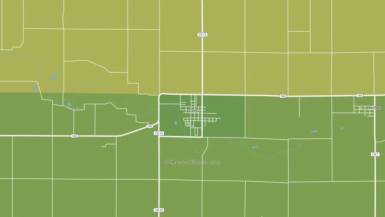 Colfax, IL Map of Drug-Related Crime Rates