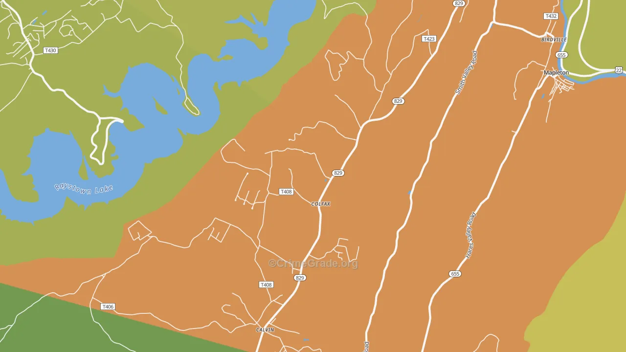 Colfax, PA Map of Drug-Related Crime Rates