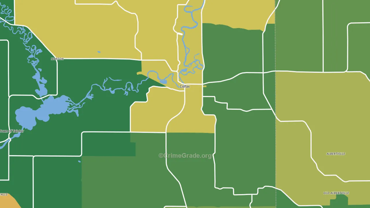 Colfax, WI Map of Drug-Related Crime Rates