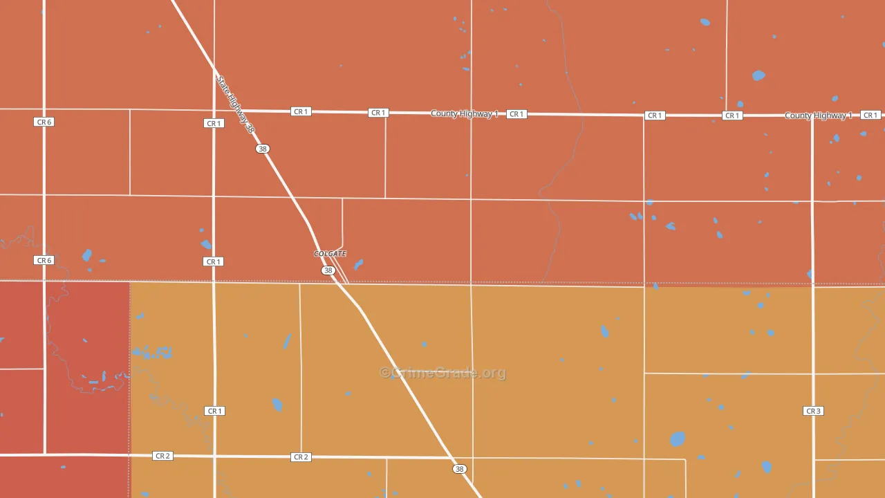 Colgate, ND Map of Drug-Related Crime Rates