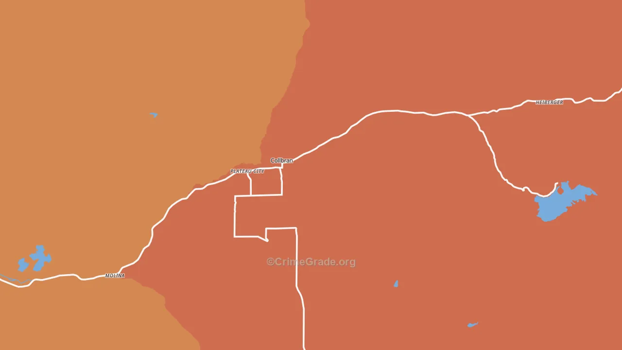 Collbran, CO Map of Drug-Related Crime Rates