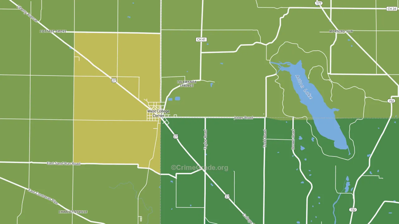 College Corner, OH Map of Drug-Related Crime Rates