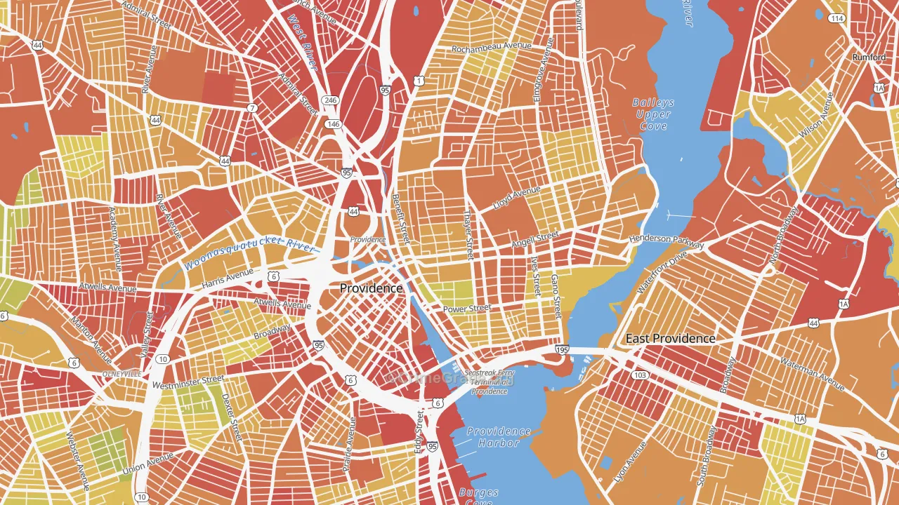 College Hill, Providence, RI Map of Drug-Related Crime Rates