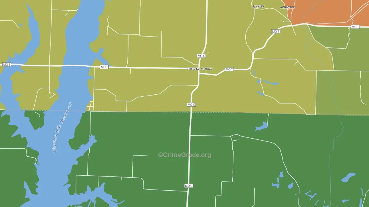College Mound, MO Map of Drug-Related Crime Rates