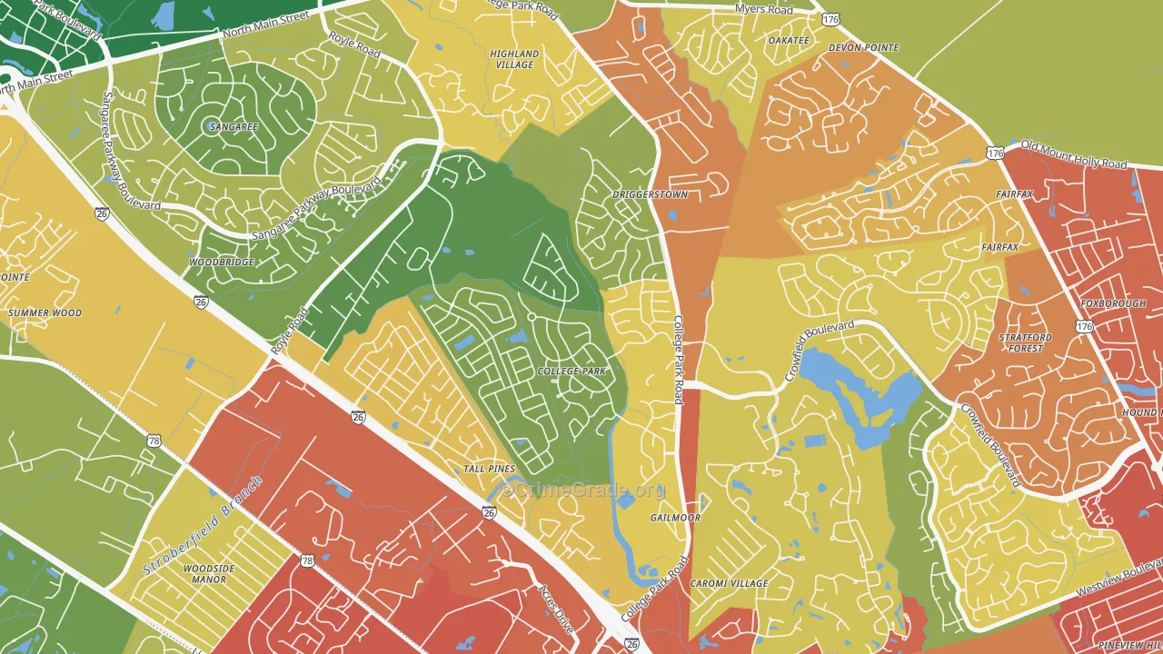 College Park, Ladson, SC Map of Drug-Related Crime Rates