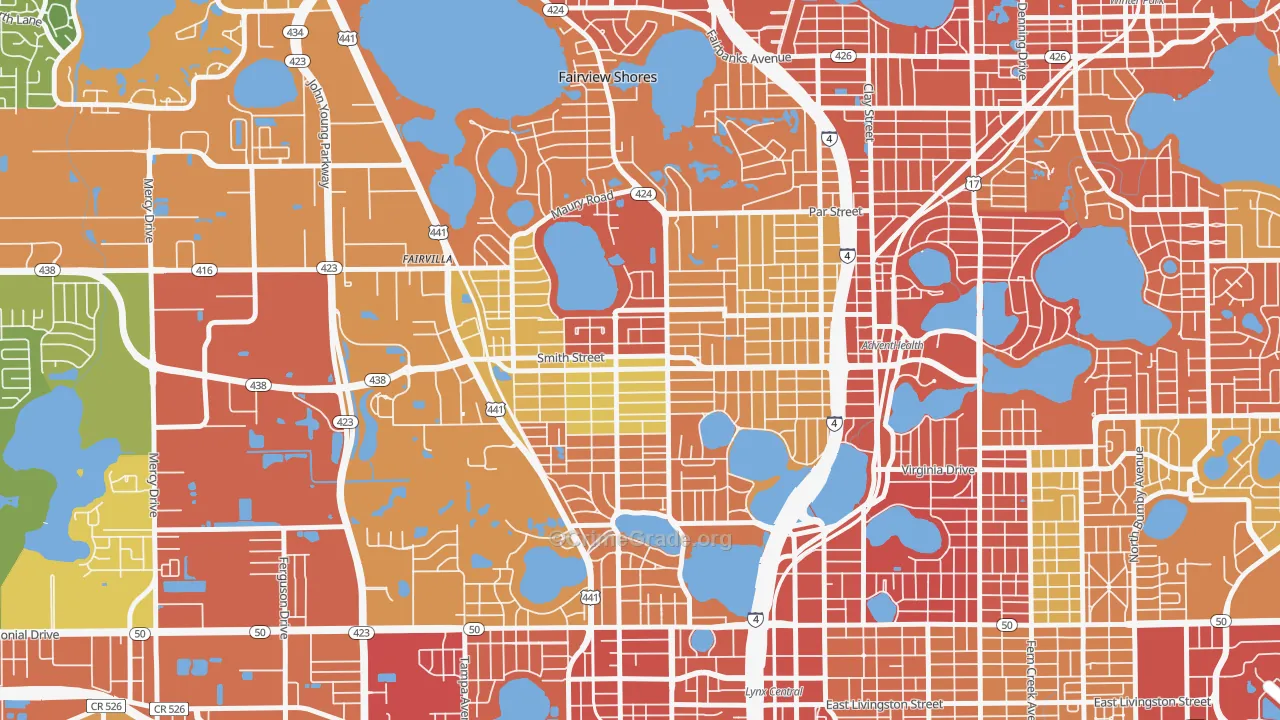 College Park, Orlando, FL Map of Drug-Related Crime Rates