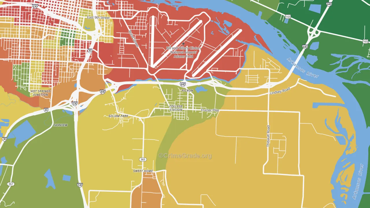 College Station, AR Map of Drug-Related Crime Rates