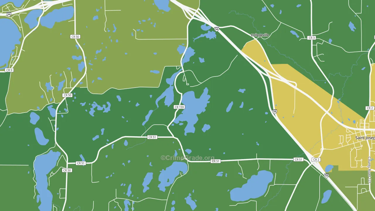 Collegeville, MN Map of Drug-Related Crime Rates