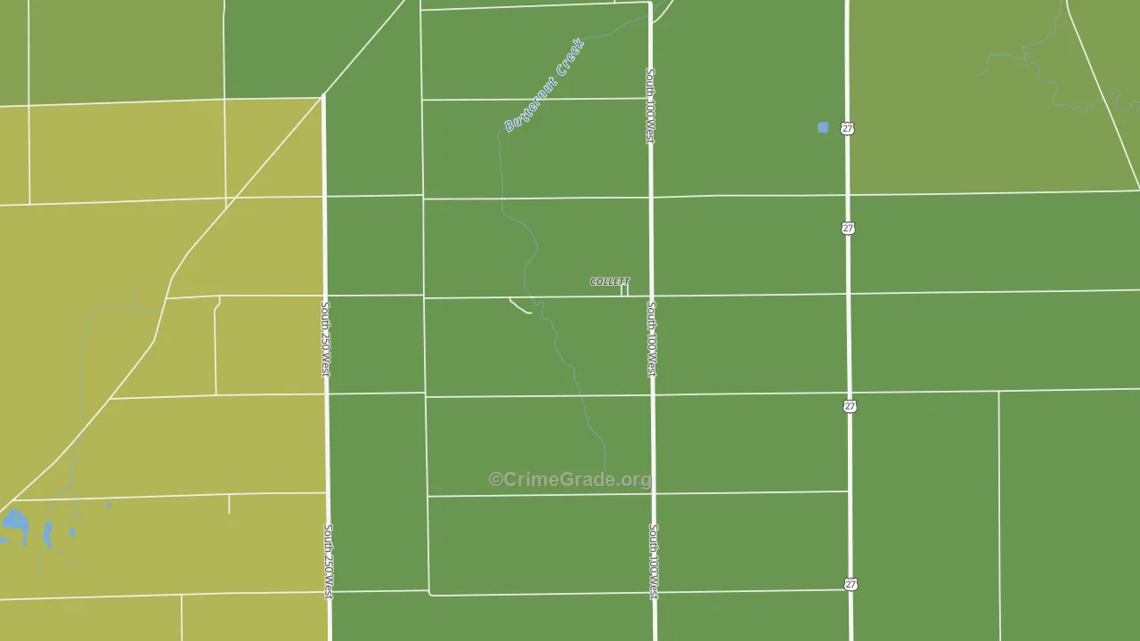 Collett, IN Map of Drug-Related Crime Rates