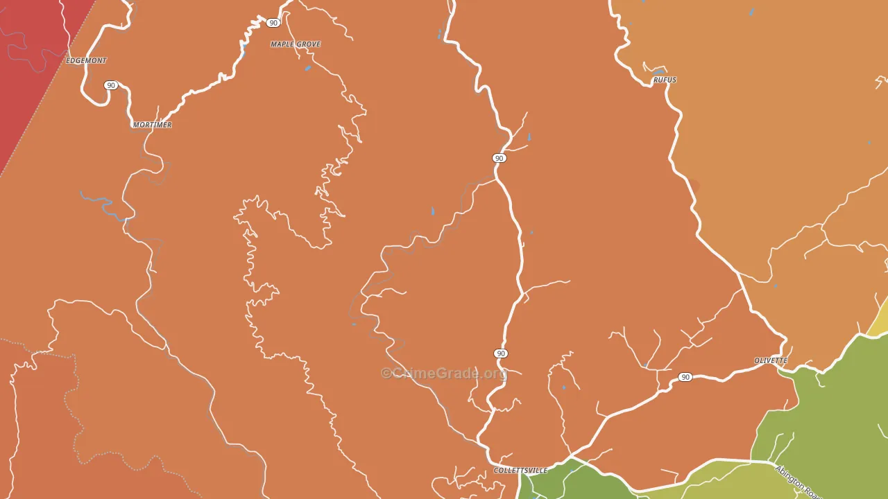 Collettsville, NC Map of Drug-Related Crime Rates