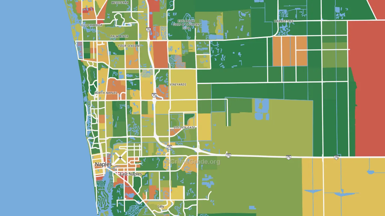 Collier County, FL Map of Drug-Related Crime Rates