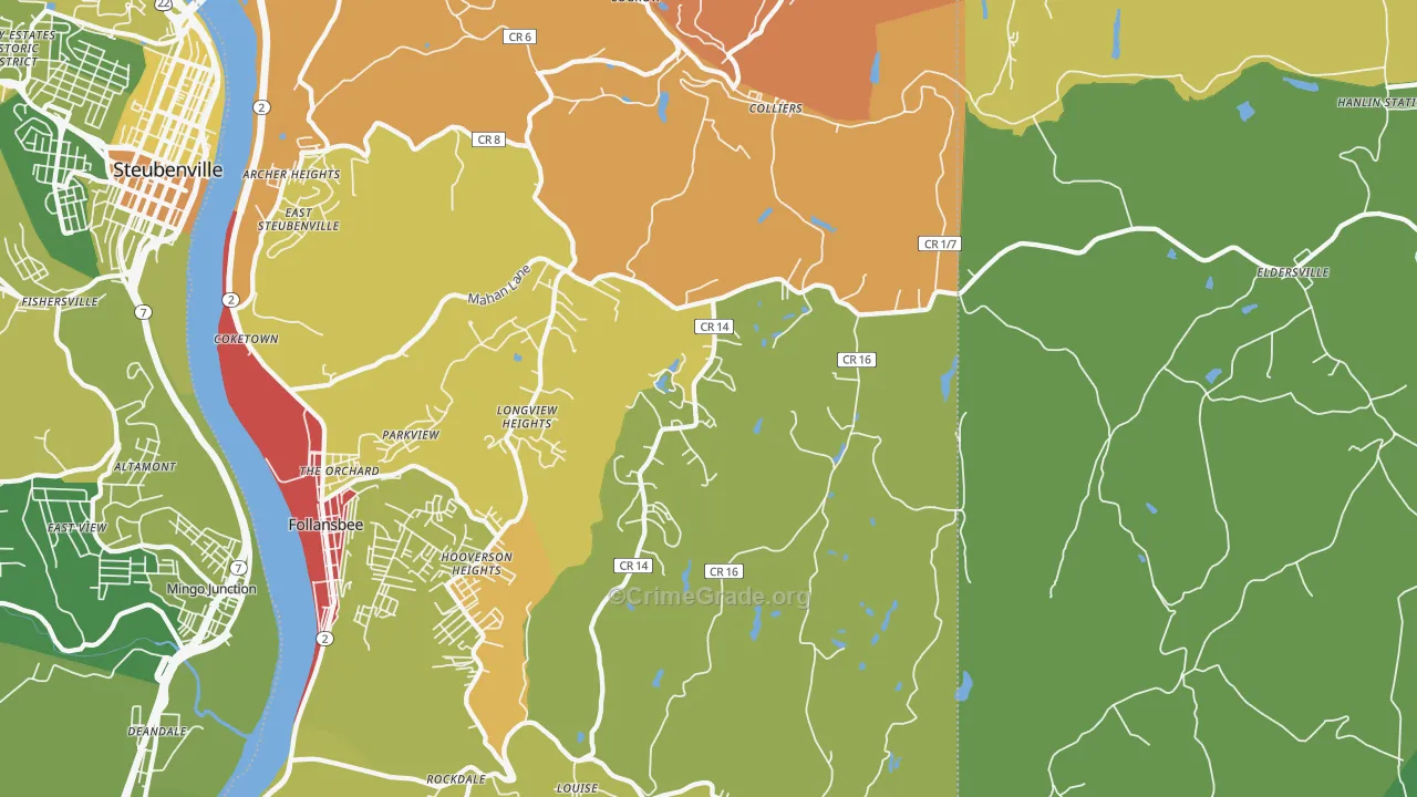 Colliers, WV Map of Drug-Related Crime Rates