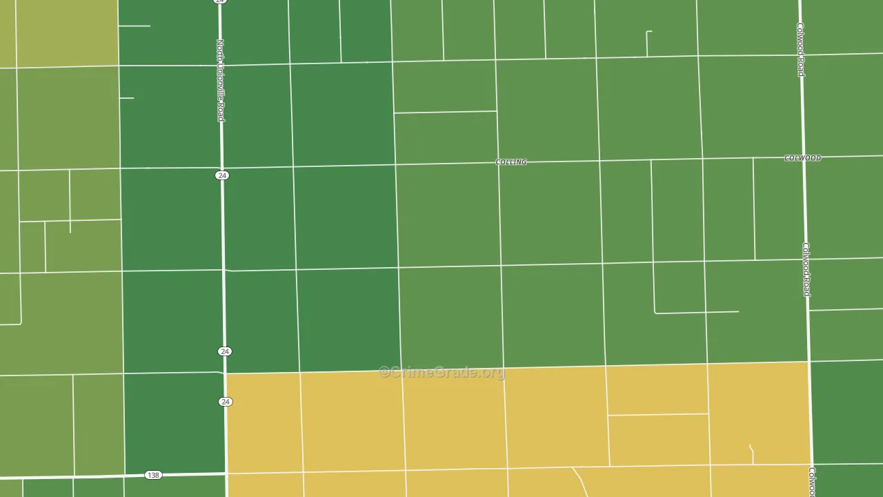 Colling, MI Map of Drug-Related Crime Rates