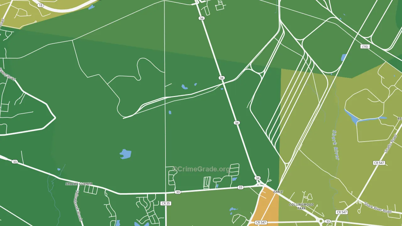 Collingwood Park, NJ Map of Drug-Related Crime Rates