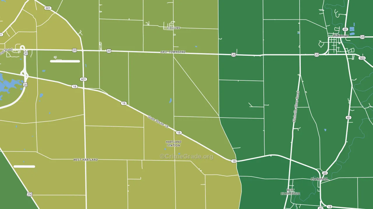 Collins, OH Map of Drug-Related Crime Rates