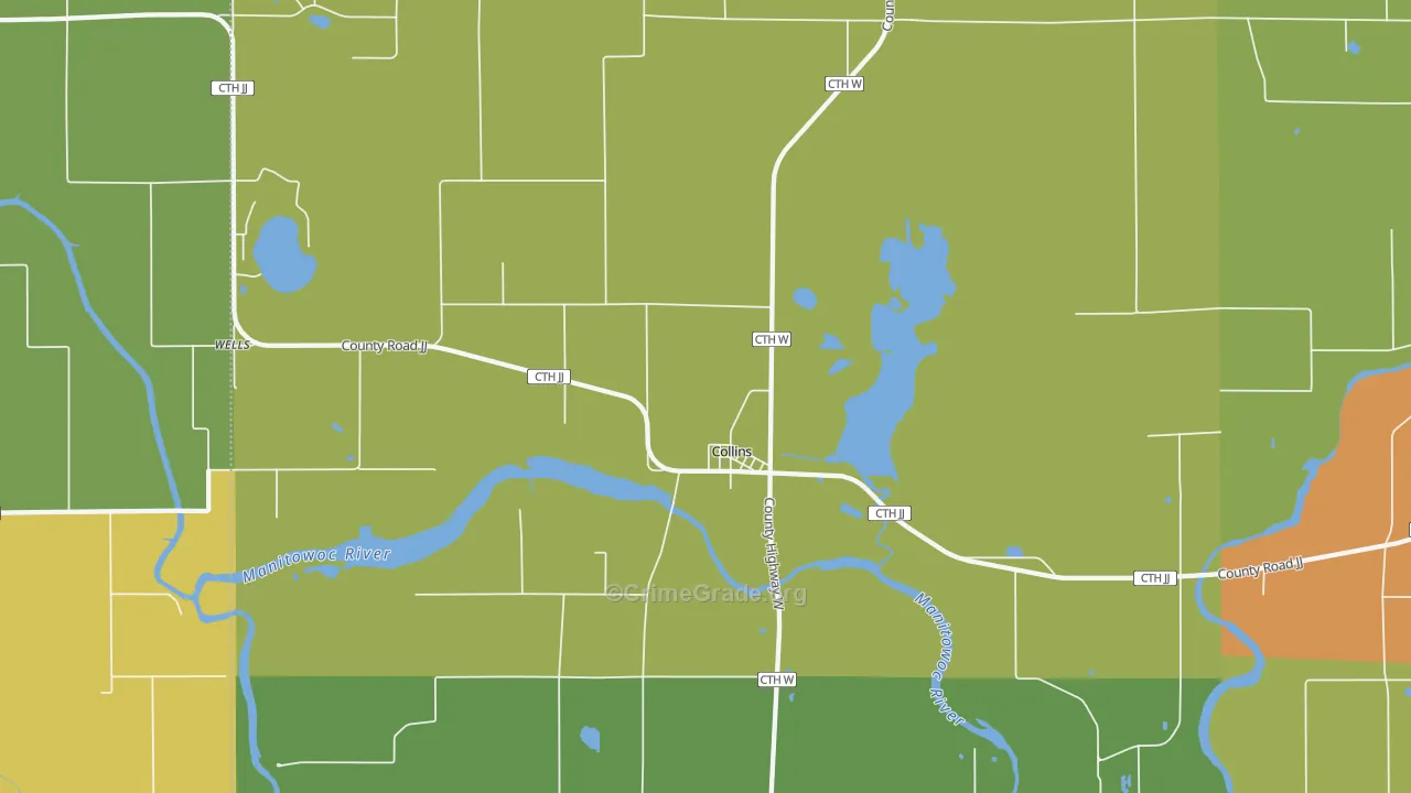 Collins, WI Map of Drug-Related Crime Rates