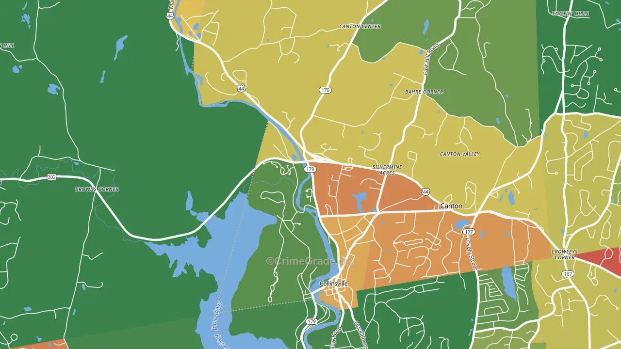 Collinsville, CT Map of Drug-Related Crime Rates