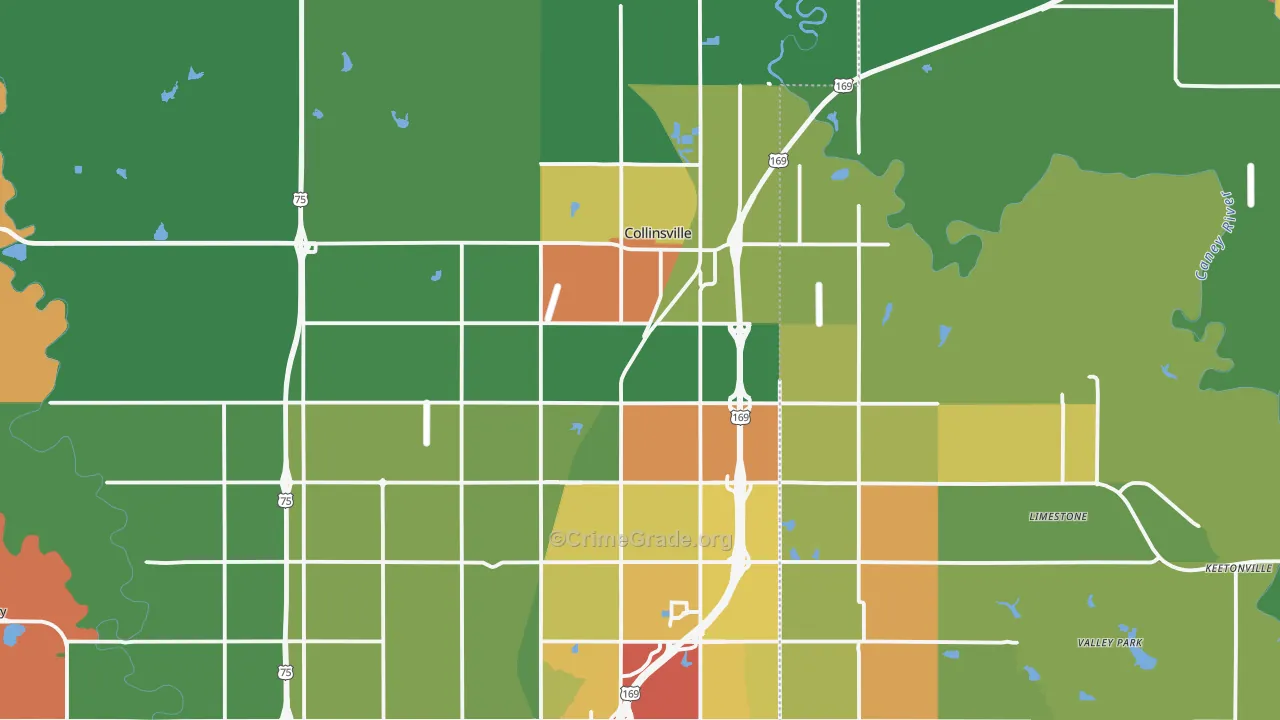 Collinsville, OK Map of Drug-Related Crime Rates