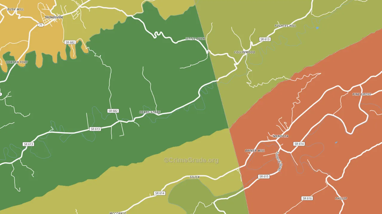 Collinwood, VA Map of Drug-Related Crime Rates