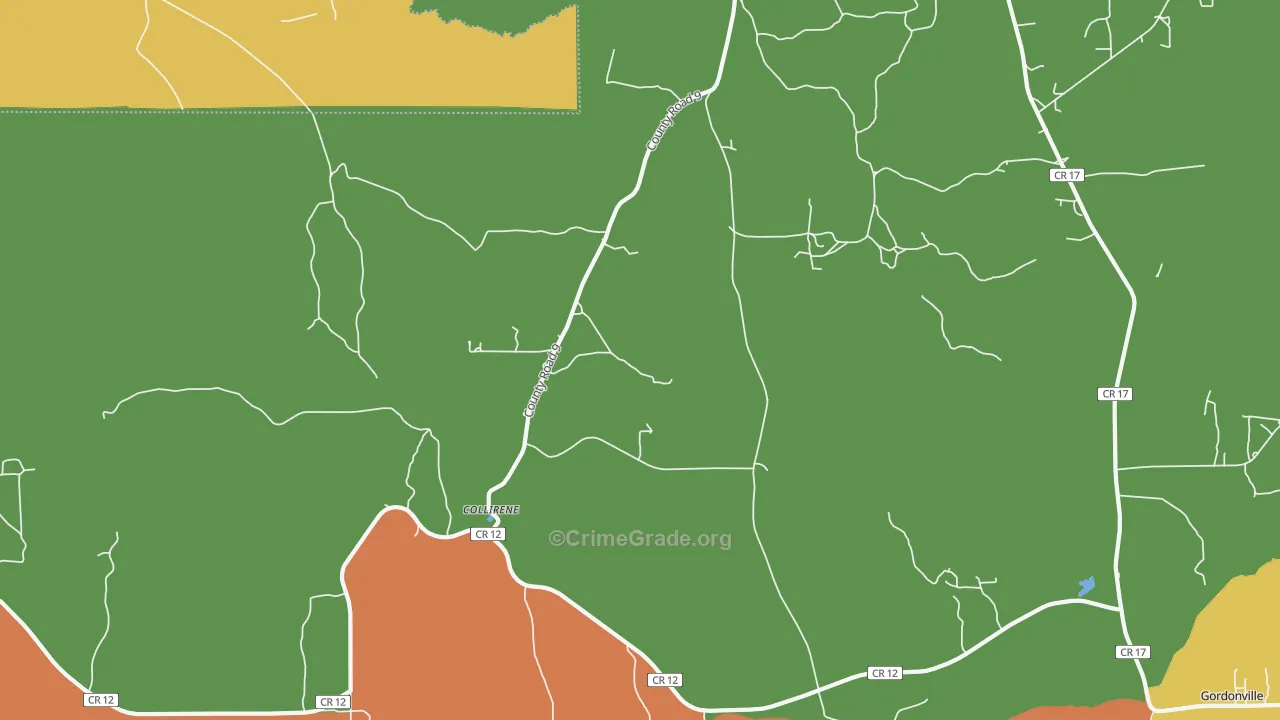 Collirene, AL Map of Drug-Related Crime Rates
