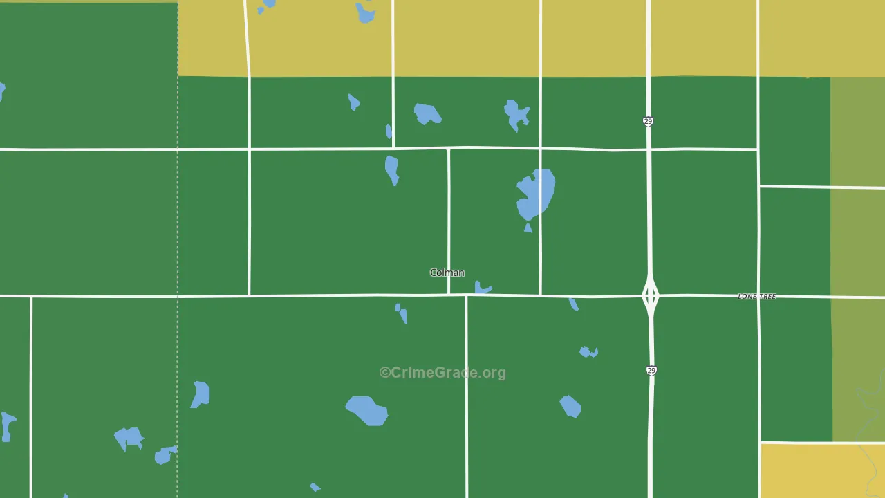 Colman, SD Map of Drug-Related Crime Rates