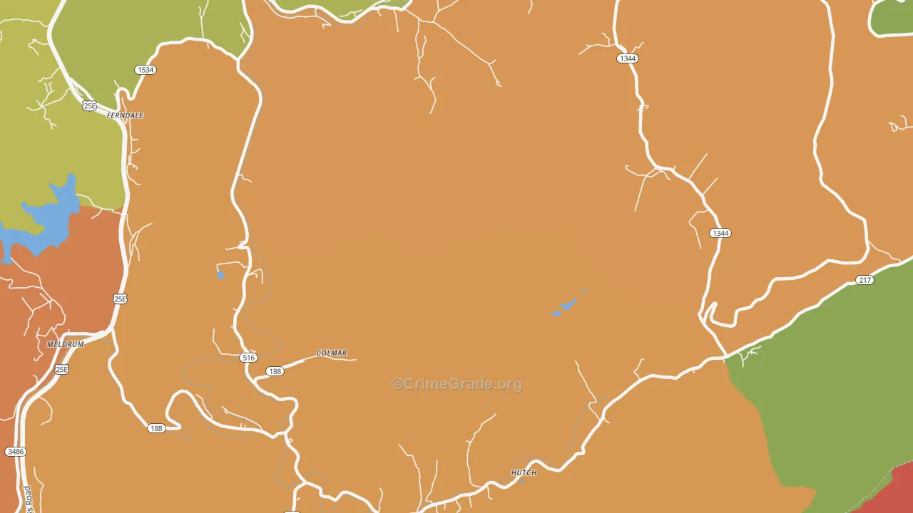 Colmar, KY Map of Drug-Related Crime Rates