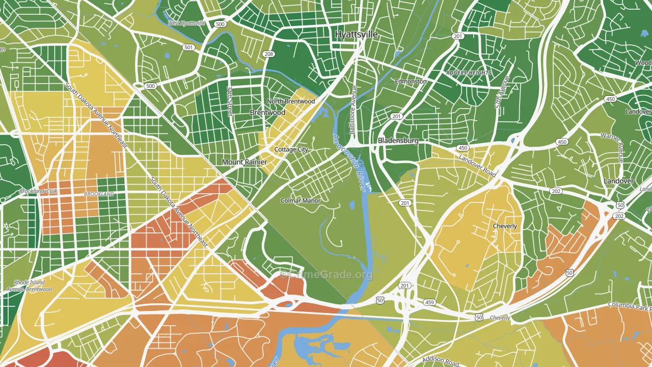 Colmar Manor, MD Map of Drug-Related Crime Rates