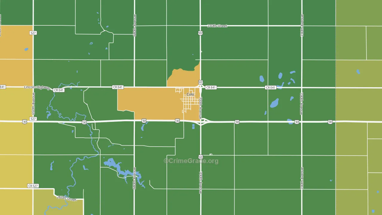 Colo, IA Map of Drug-Related Crime Rates