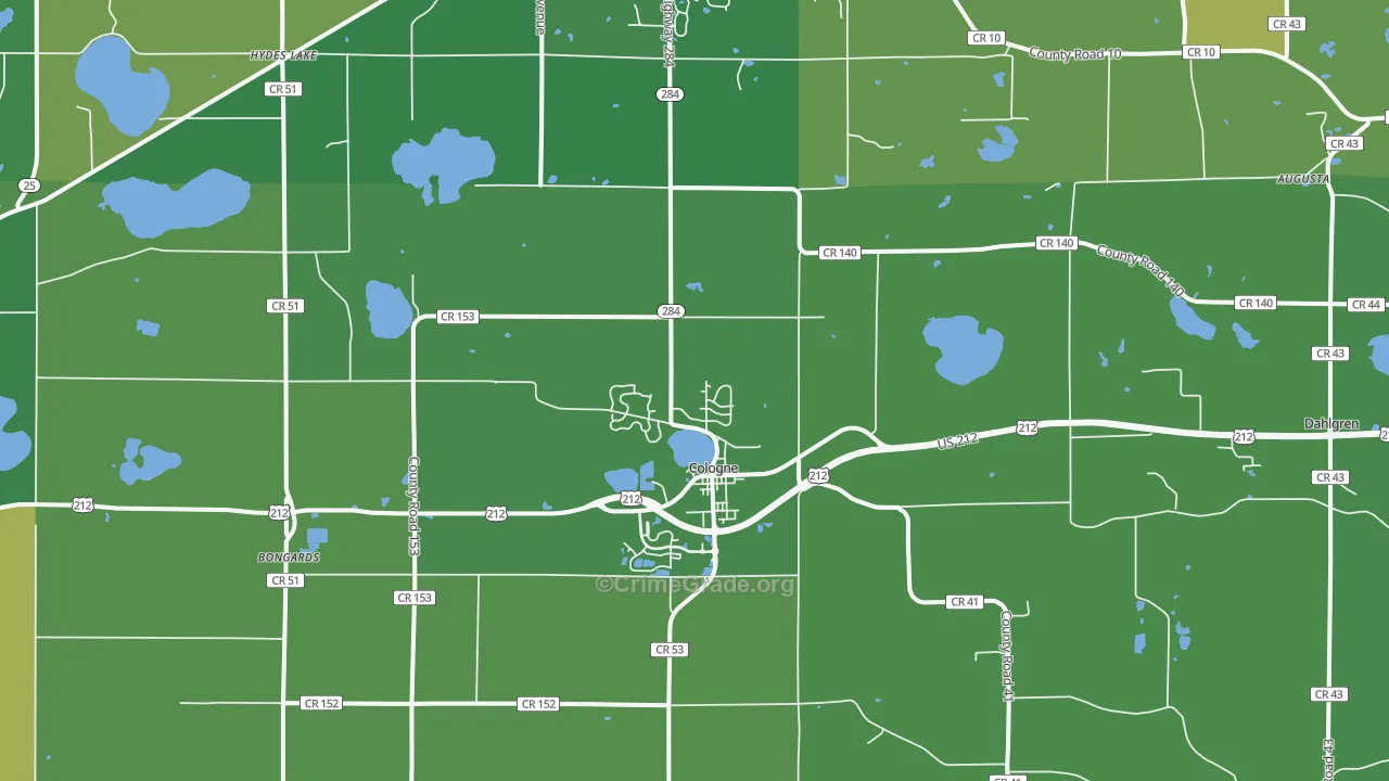 Cologne, MN Map of Drug-Related Crime Rates
