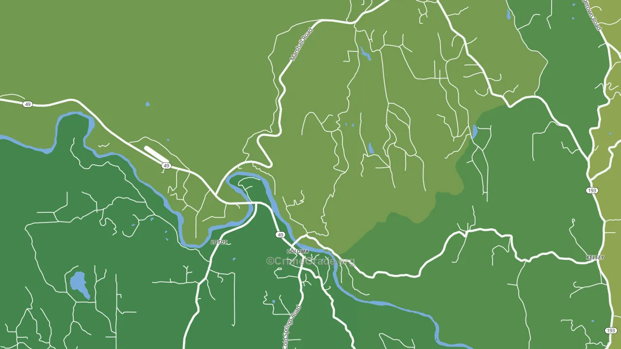 Coloma, CA Map of Drug-Related Crime Rates