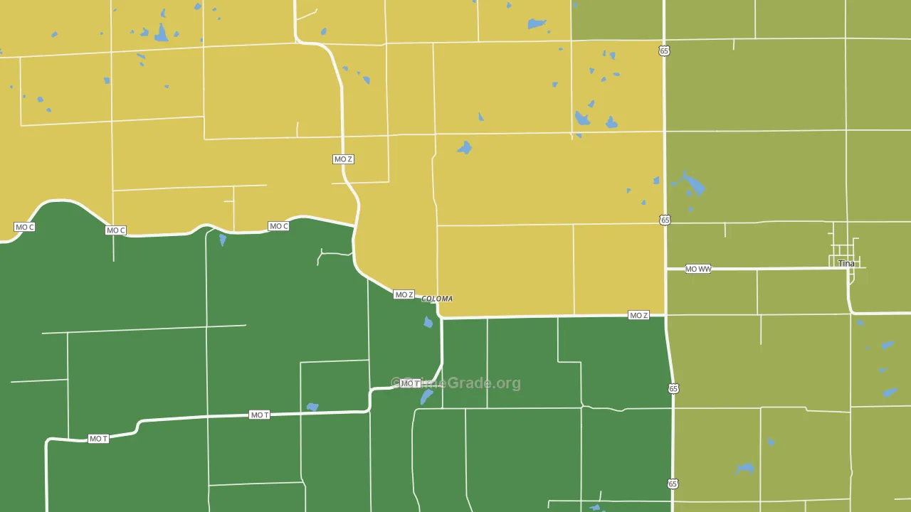 Coloma, MO Map of Drug-Related Crime Rates