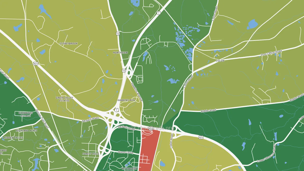 Colon, NC Map of Drug-Related Crime Rates