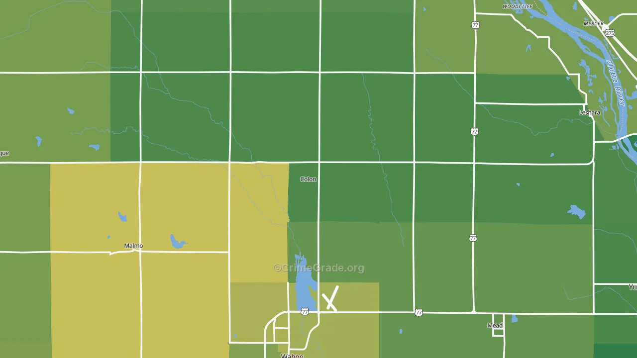 Colon, NE Map of Drug-Related Crime Rates