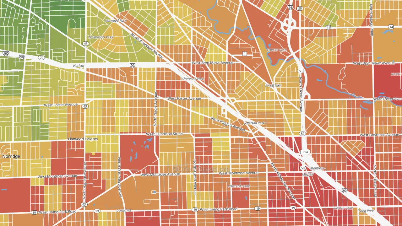 Colonial Gardens, Chicago, IL Map of Drug-Related Crime Rates