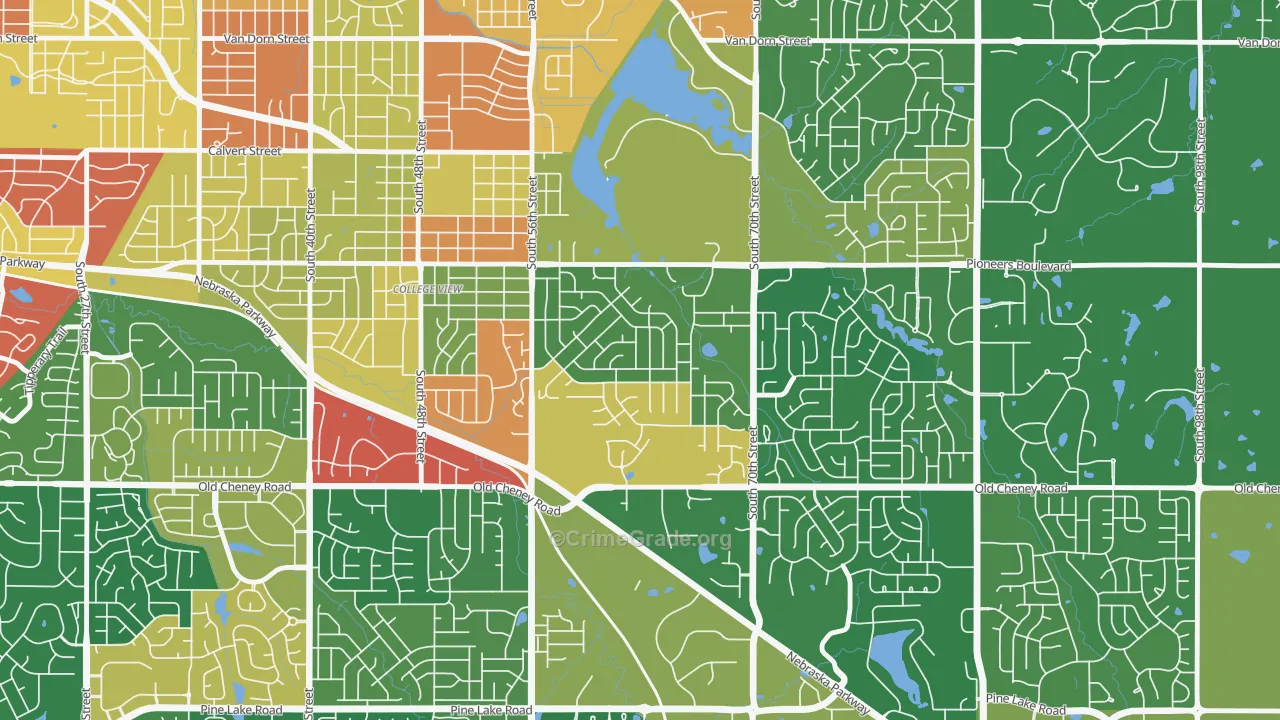 Colonial Hills, Lincoln, NE Map of Drug-Related Crime Rates