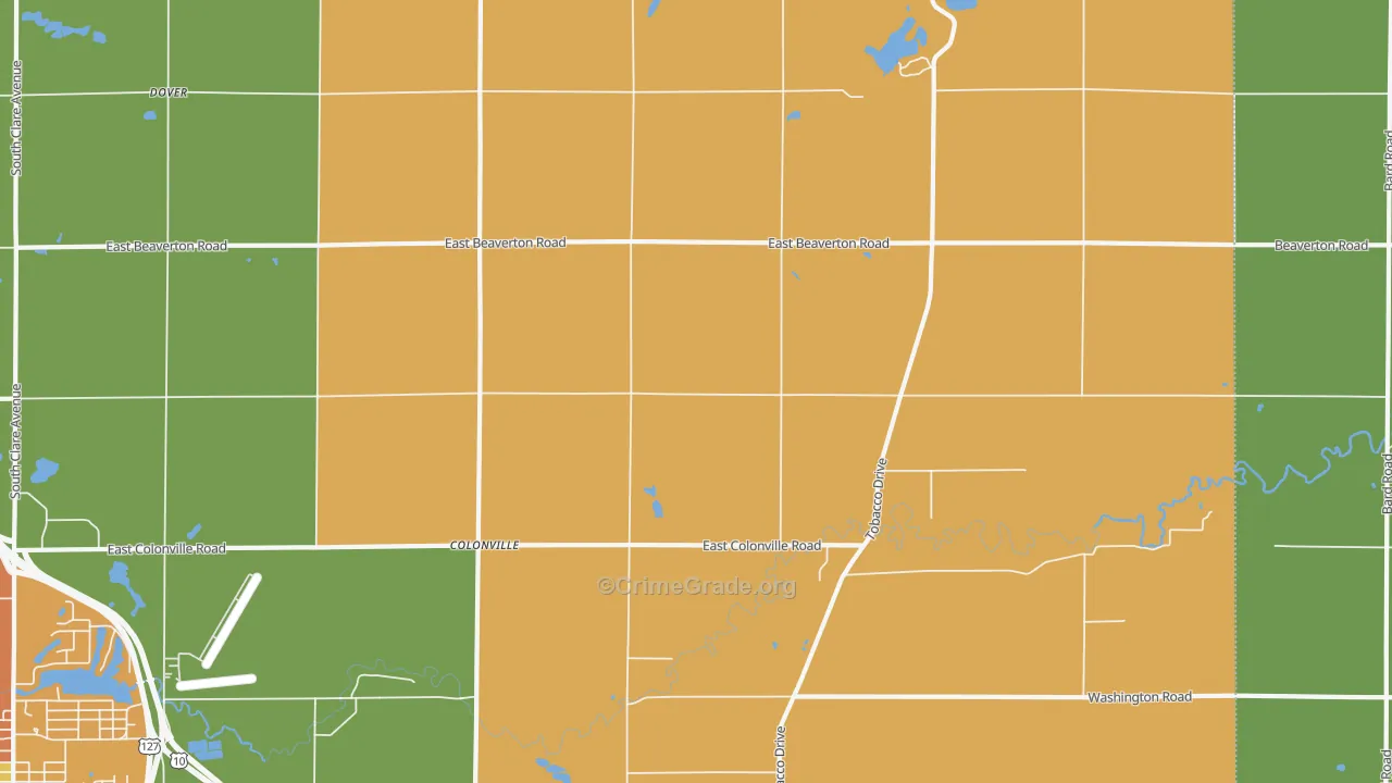 Colonville, MI Map of Drug-Related Crime Rates