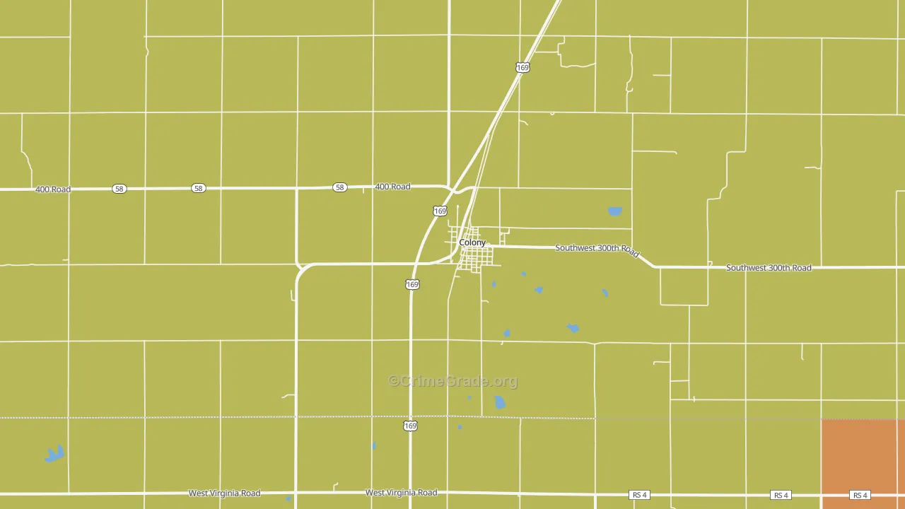 Colony, KS Map of Drug-Related Crime Rates