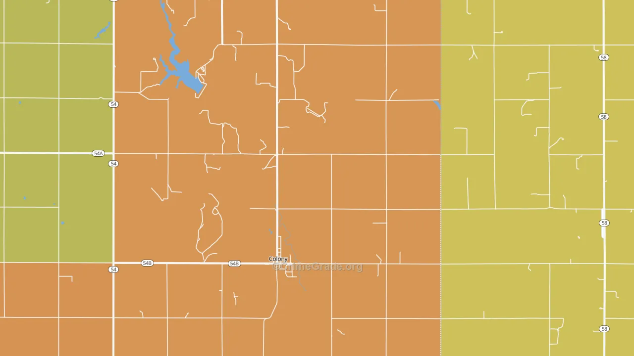 Colony, OK Map of Drug-Related Crime Rates