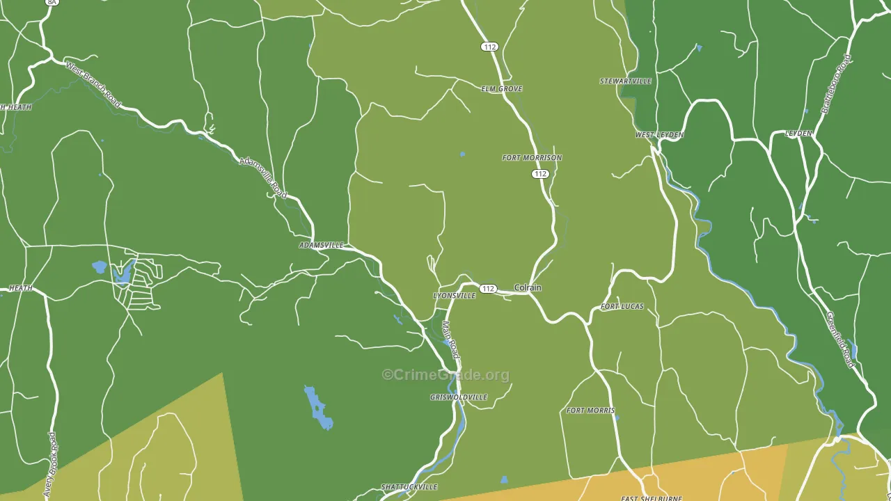 Colrain, MA Map of Drug-Related Crime Rates