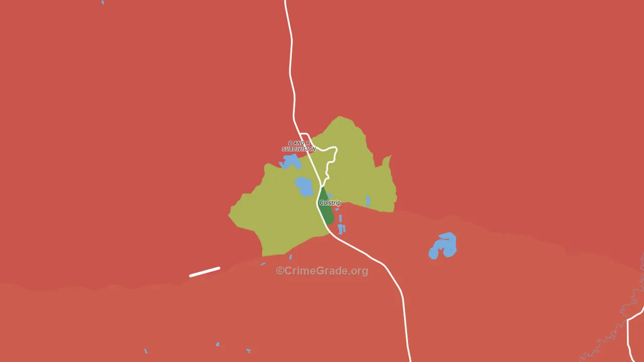 Colstrip, MT Map of Drug-Related Crime Rates