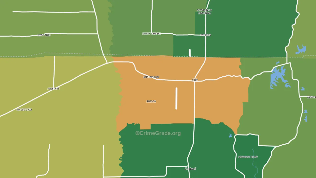Colt, AR Map of Drug-Related Crime Rates