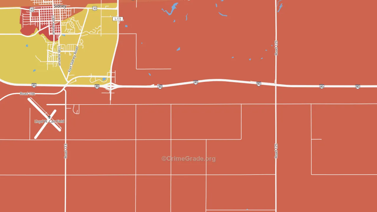 Colton, NE Map of Drug-Related Crime Rates